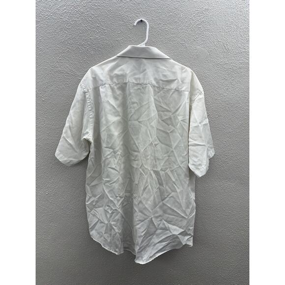 Enro Mens Shirt Size 17.5 Half Sleeve White Button Down Collared Stained - Picture 10 of 15